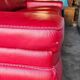 Chateau d'Ax red buffalo leather 3-seater sofa