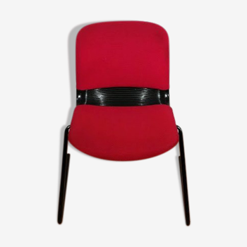 Chaise vintage tissu rouge