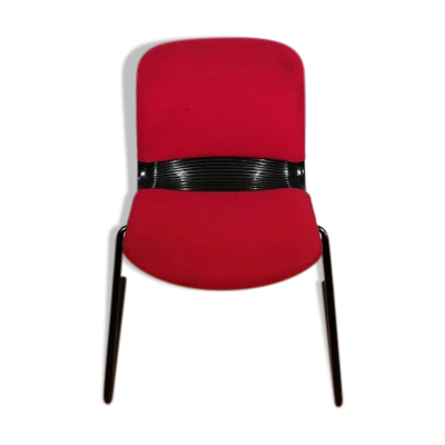 Chaise vintage tissu rouge