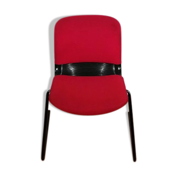 Chaise vintage tissu rouge
