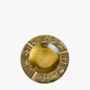 Cendrier horoscope en bronze doré vintage