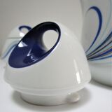 coffee maker and sugar porcelain blue décor design Bareuther 70s