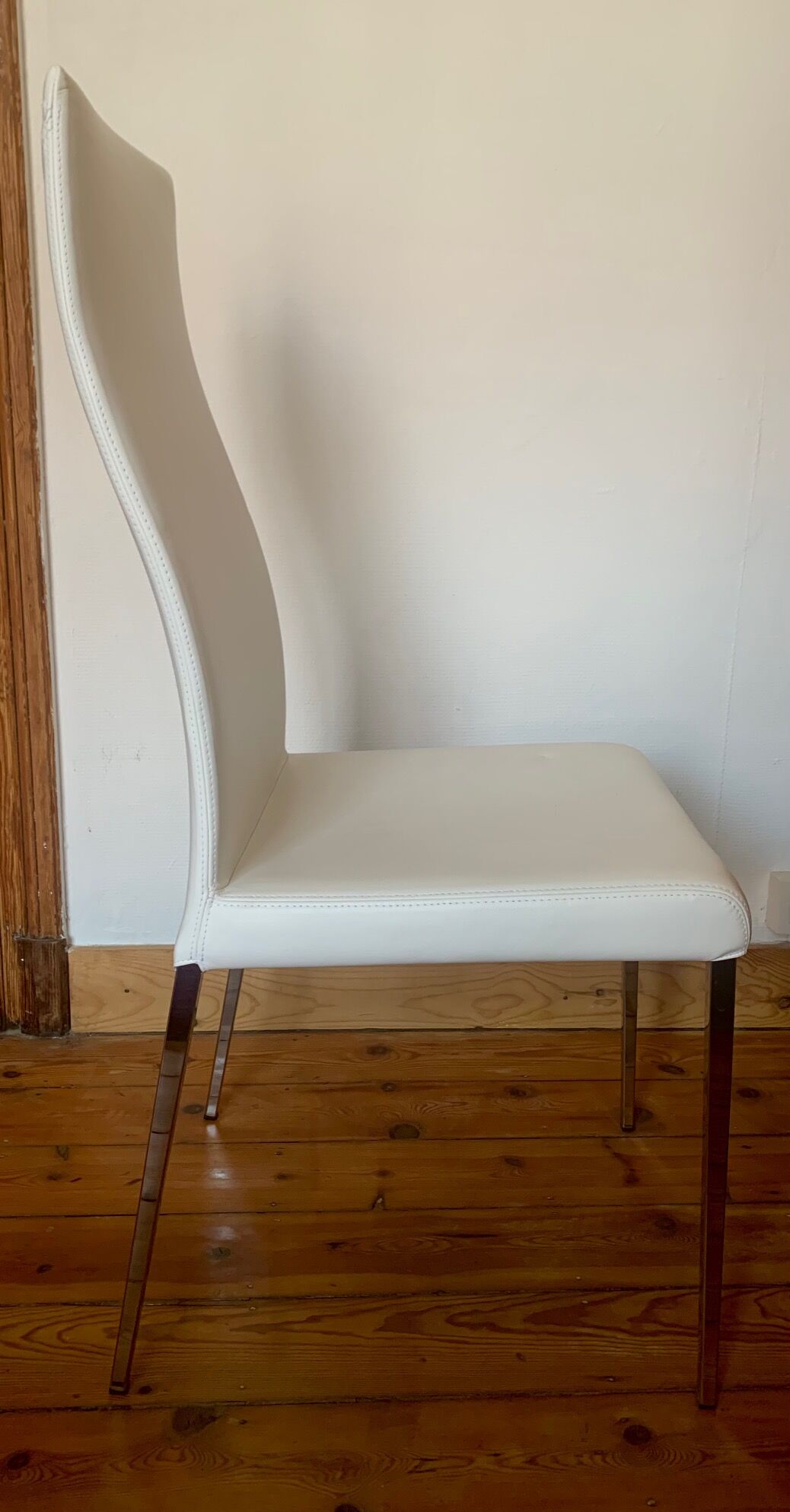 Set of 8 chairs design Cattelan leather and chrome