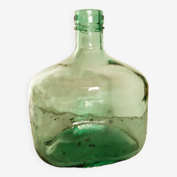 Blueish green Dame-Jeanne carboy, vintage French, Viresa Bandeira