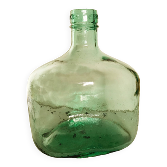 Blueish green Dame-Jeanne carboy, vintage French, Viresa Bandeira