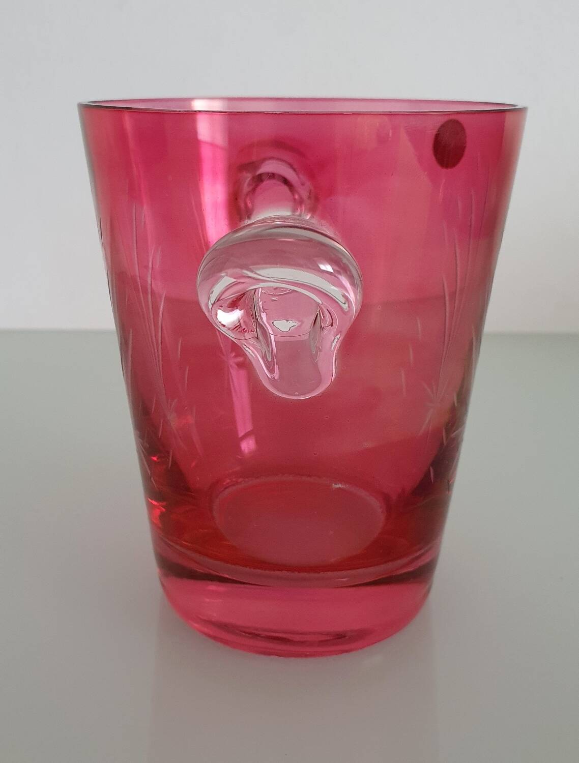 Cut crystal ice bucket - Boussu art glassware