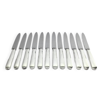 Set of 24 plain silver knives