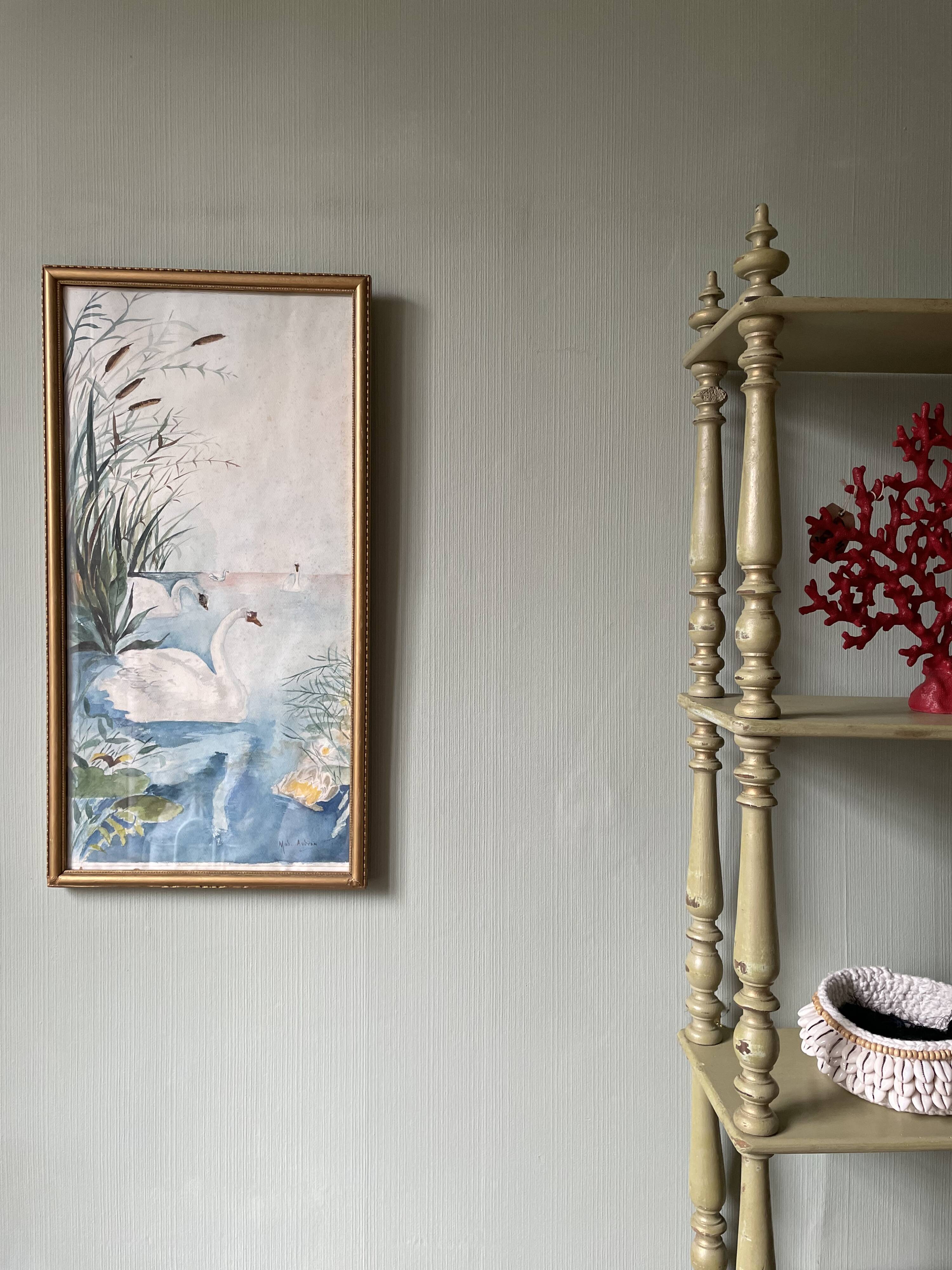 Tableau ancien bord de rivière