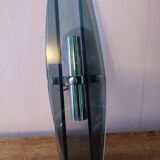 Vintage wall light in bluish glass