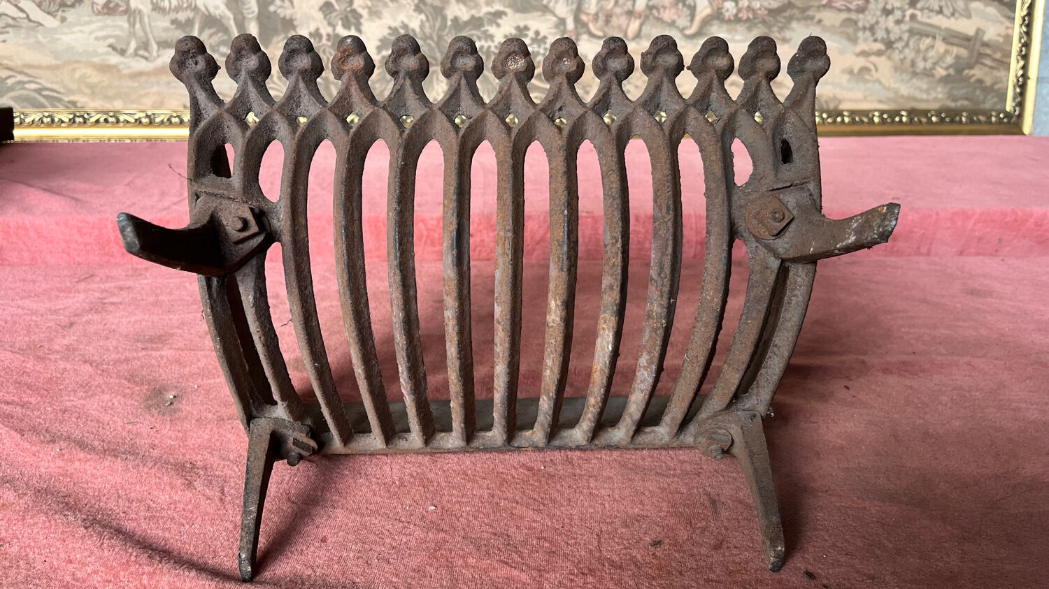 Cast iron chimney grille