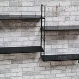 Shelves, 1960 to 70 metal 4 tablets black, 3 amounts