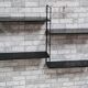 Shelves, 1960 to 70 metal 4 tablets black, 3 amounts