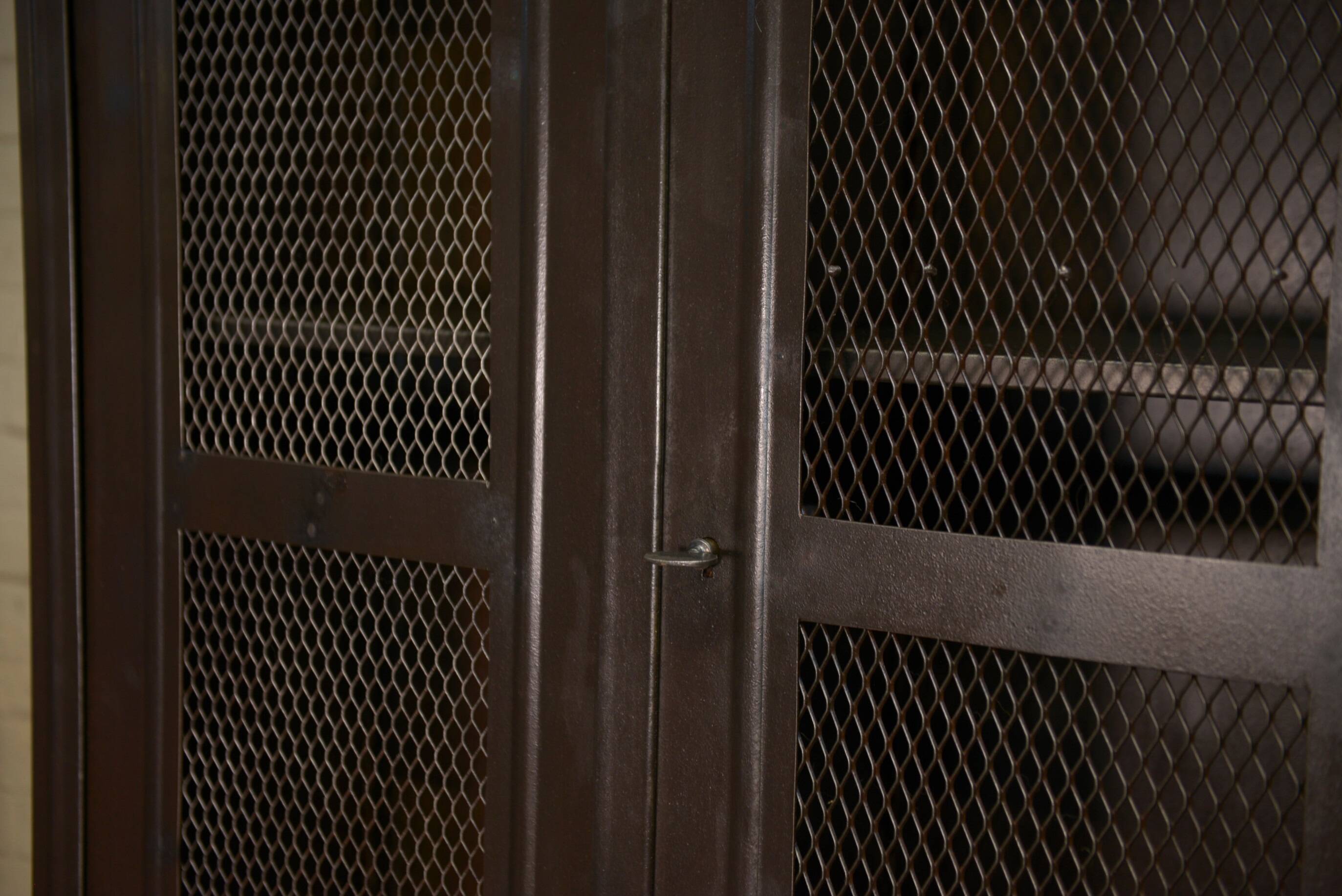 Tolix 2-door metal wire mesh cabinet