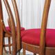 Ensemble de 6 chaises de salle à manger vintage en bois courbé :  des années 1970, revêtement rouge