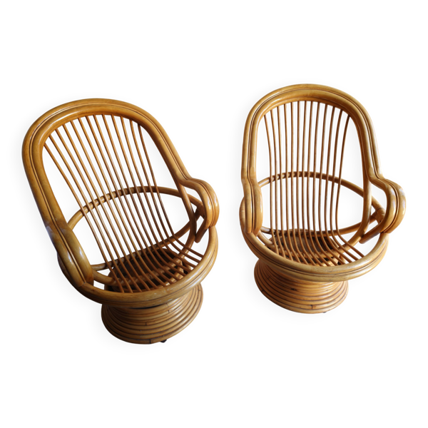 Fauteuil en bambou année 70
