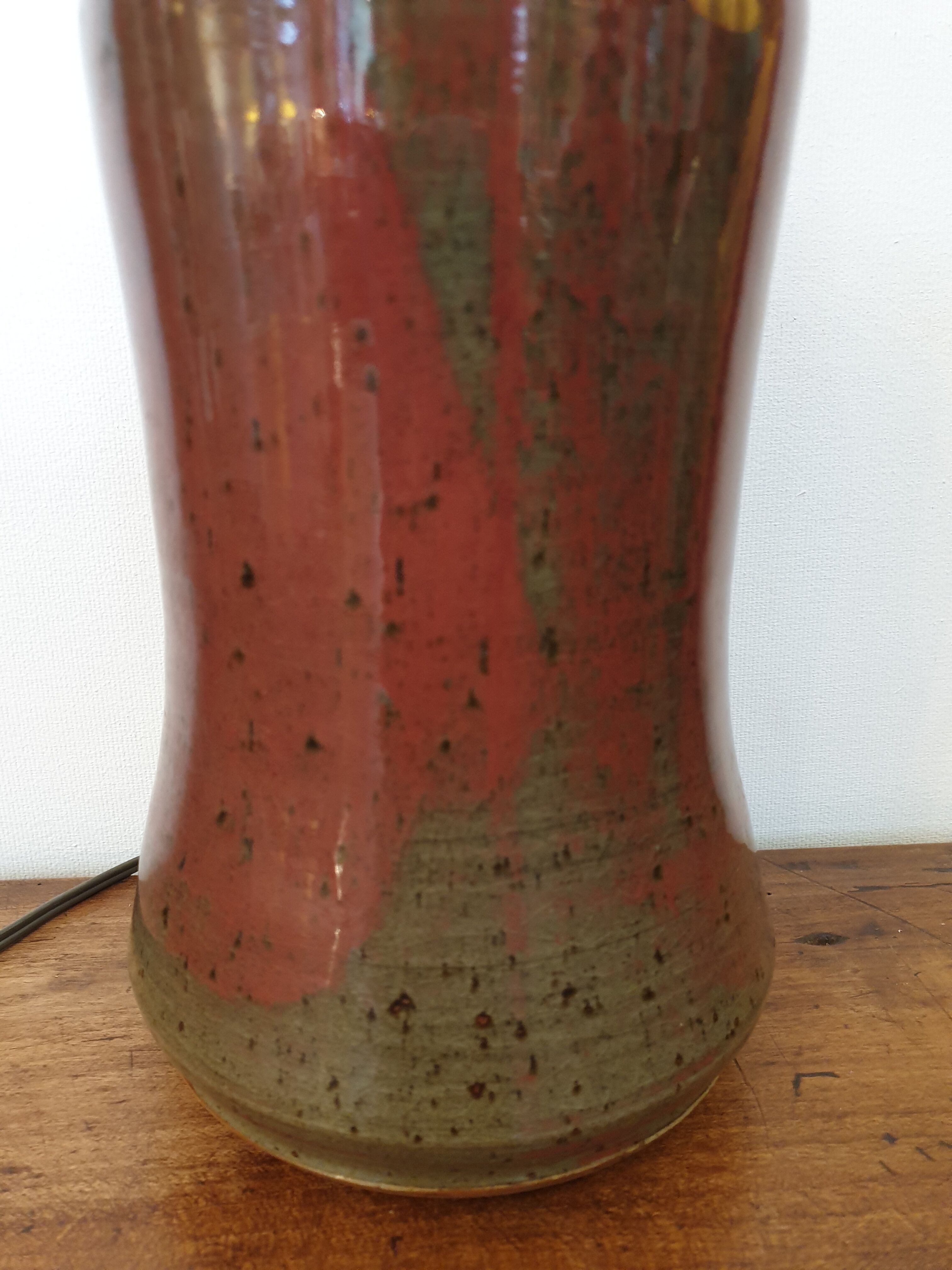 Vintage lamp foot in enamelled pyrity stoneware