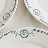 Set of 6 flat plates, ironstone, Petrus Regout, Empire.