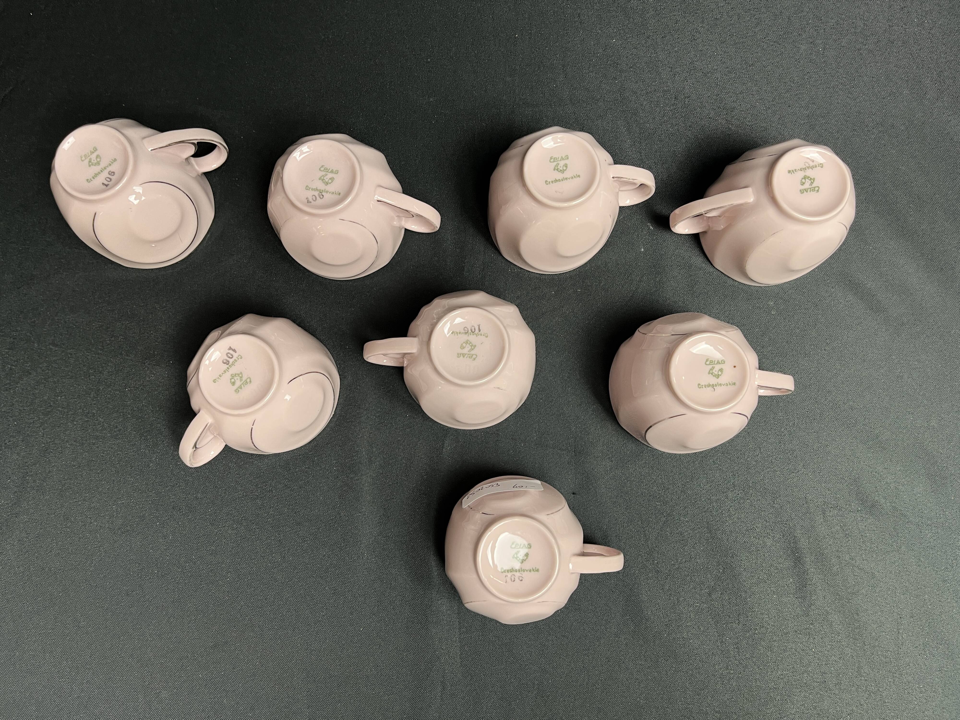 Art Deco, Epiag pink porcelain coffee service circa 1930