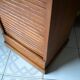 1950s curtain cabinet oak storage unit