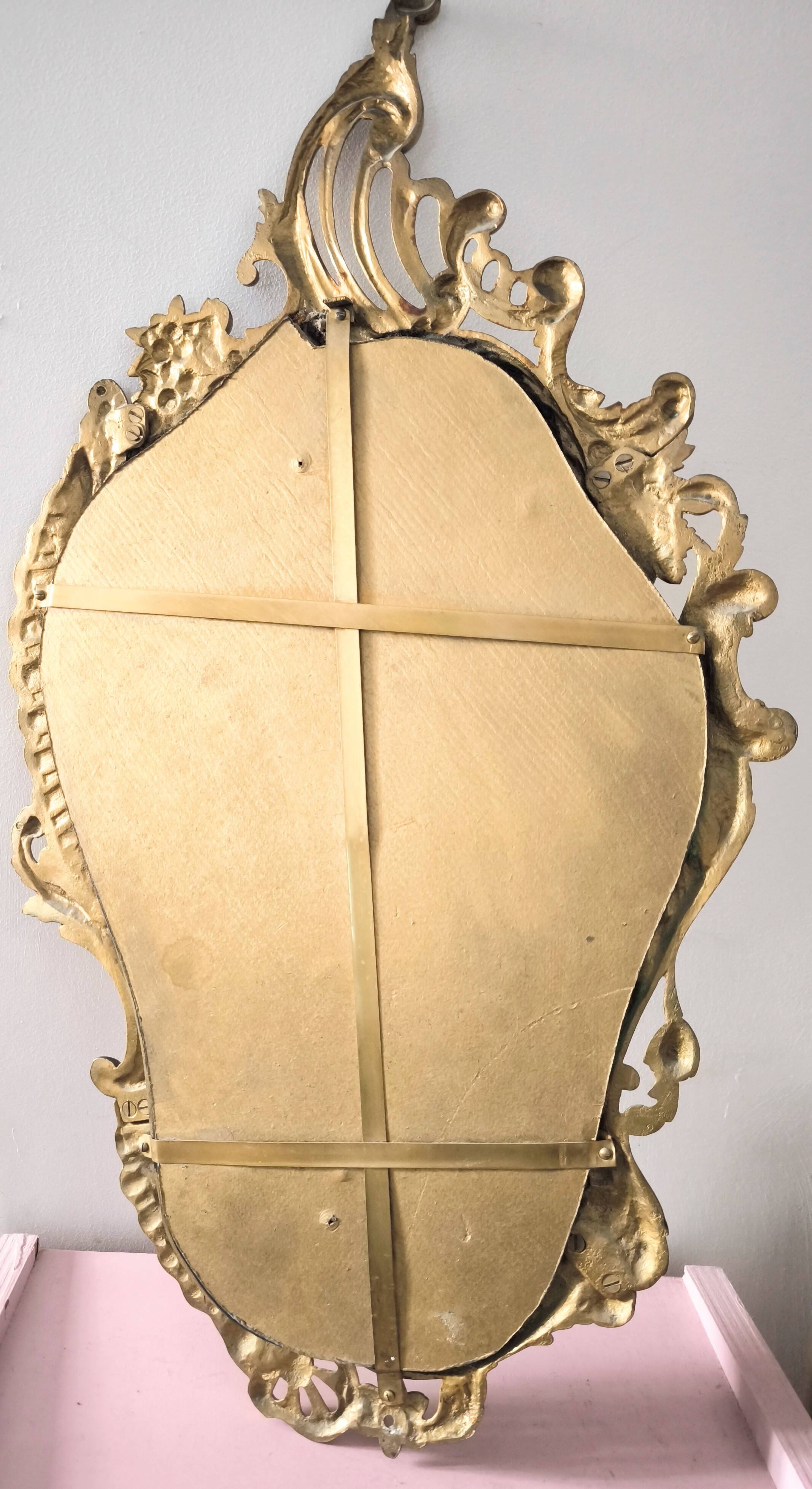 Miroir Cornucopia en bronze de style Louis XV