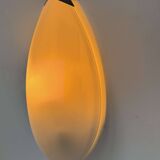 Pair of vintage wall lights, chrome and sandblasted glass, Italy 1980.