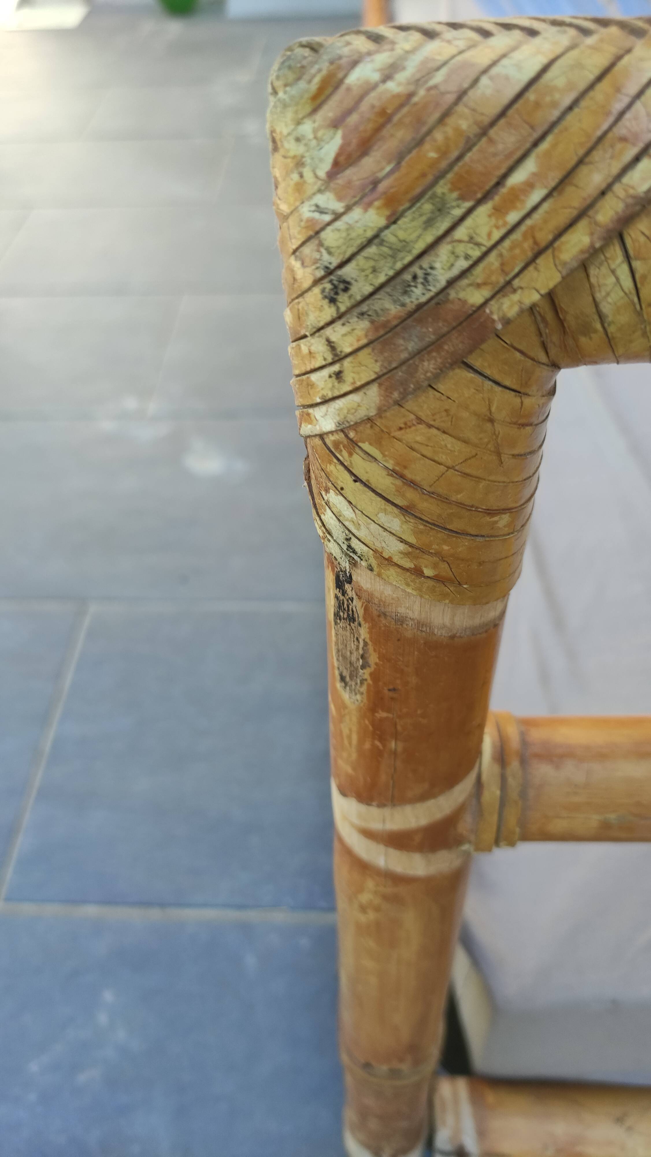 Large vintage rattan sofa bed