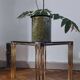 Vintage 1970s side table / Smoked glass accent table