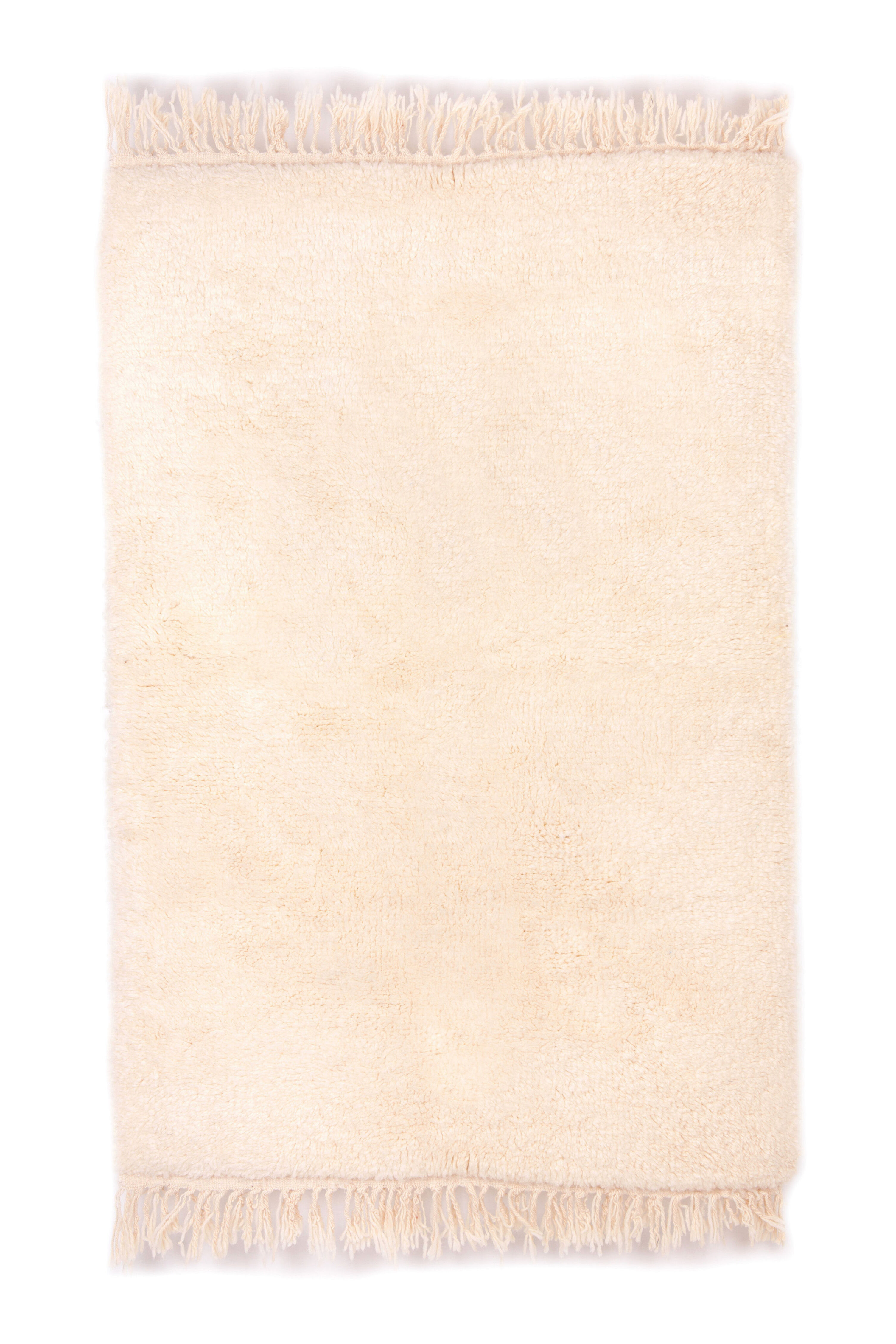 Berber carpet beni ouarain ecru 194 x 155 cm