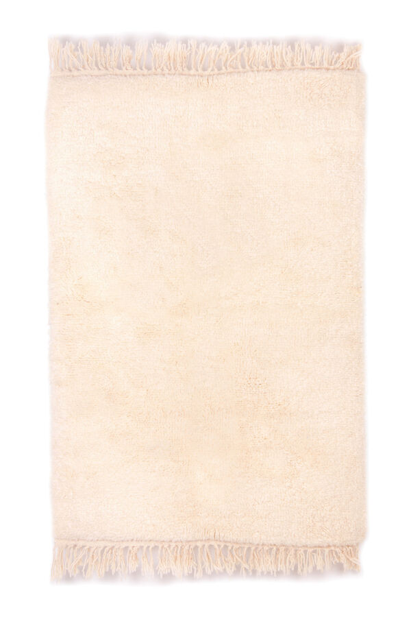 Tapis berbere beni ouarain ecru 194 x 155 cm