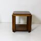 Side table or Art Deco coffee table in walnut and oak burl.