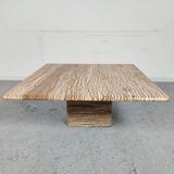 Vintage Italian travertine coffee table, 70s