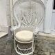 Emmanuelle armchair in white lacquered rattan