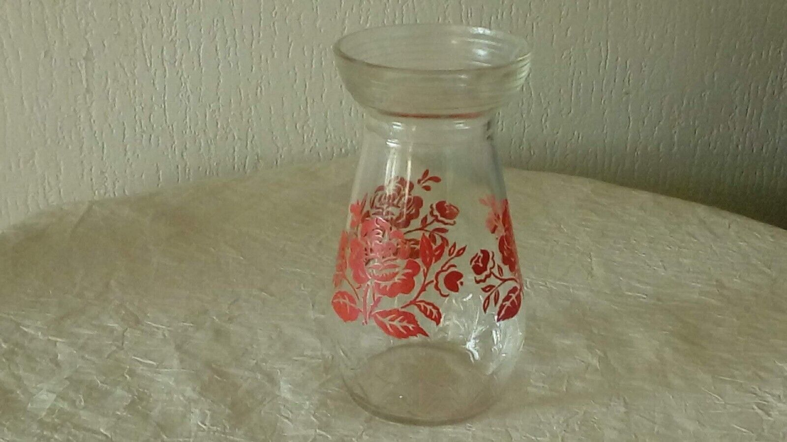 Hyacinth vase in glass decoration grave years 1950