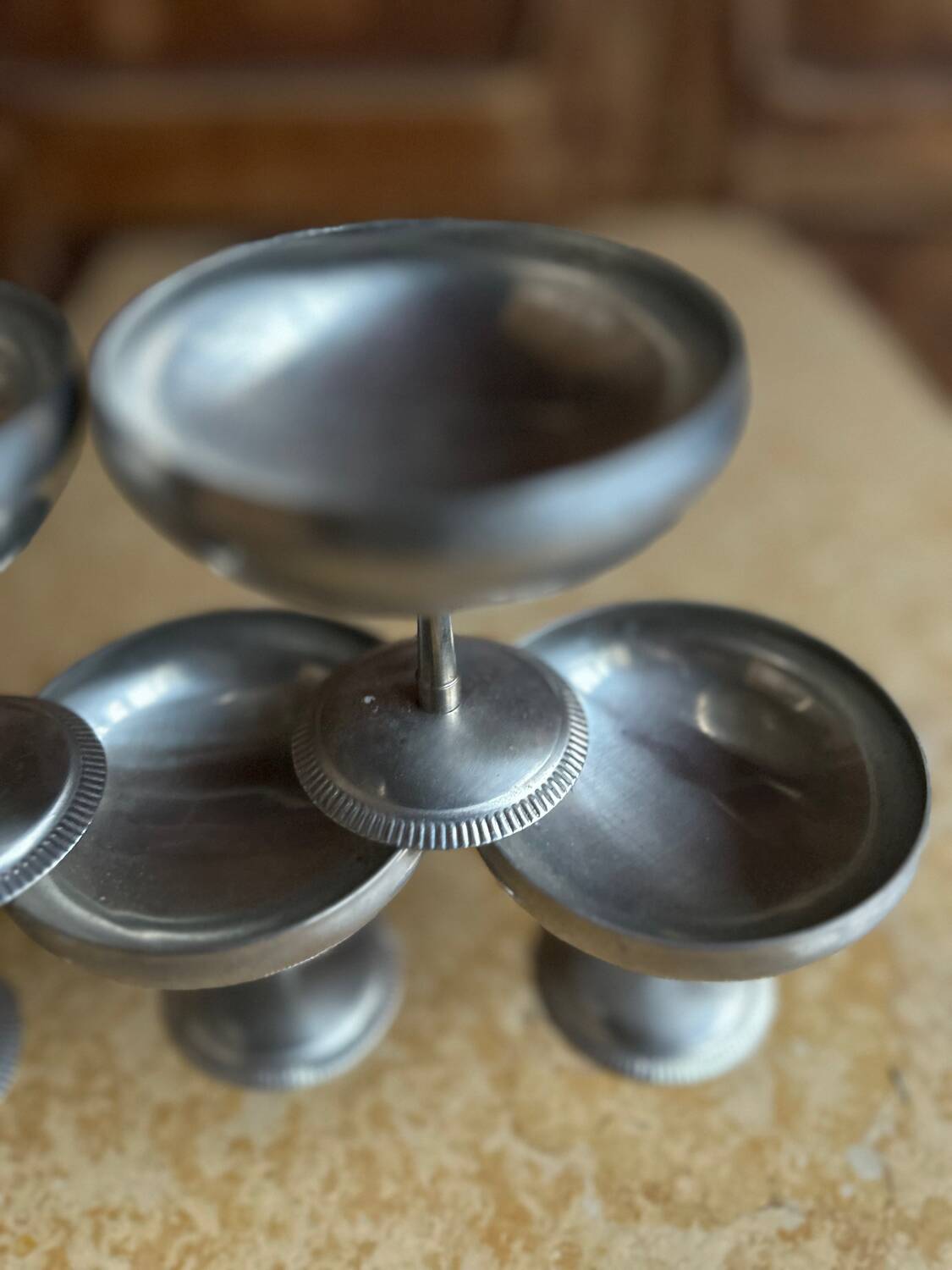 Set of 5 vintage footed dessert bowls