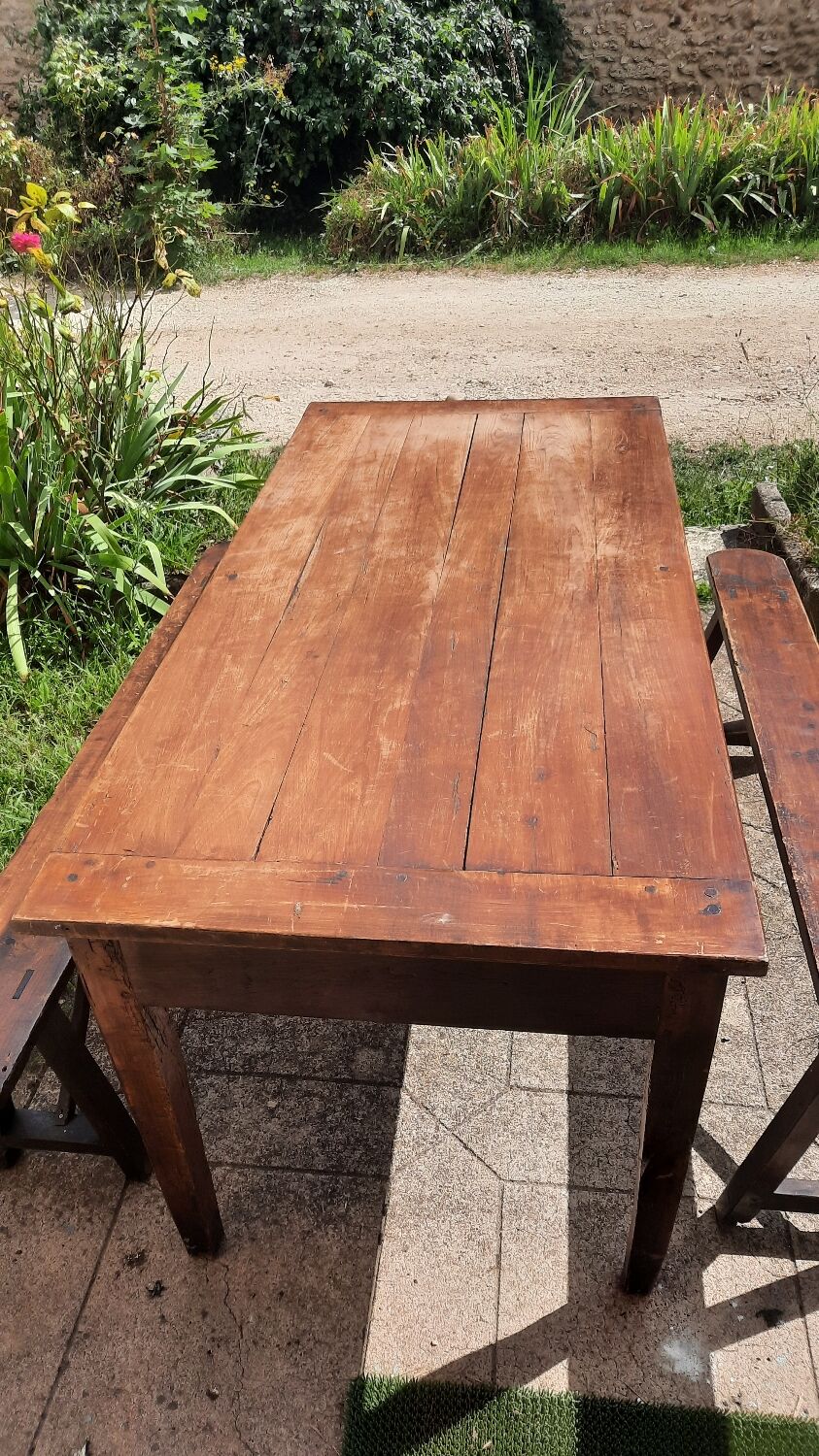 Farmhouse table and benches