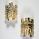 Pair of J.T. Kalmar 'Ice Cube' wall lights, frosted glass, Austria 1970s