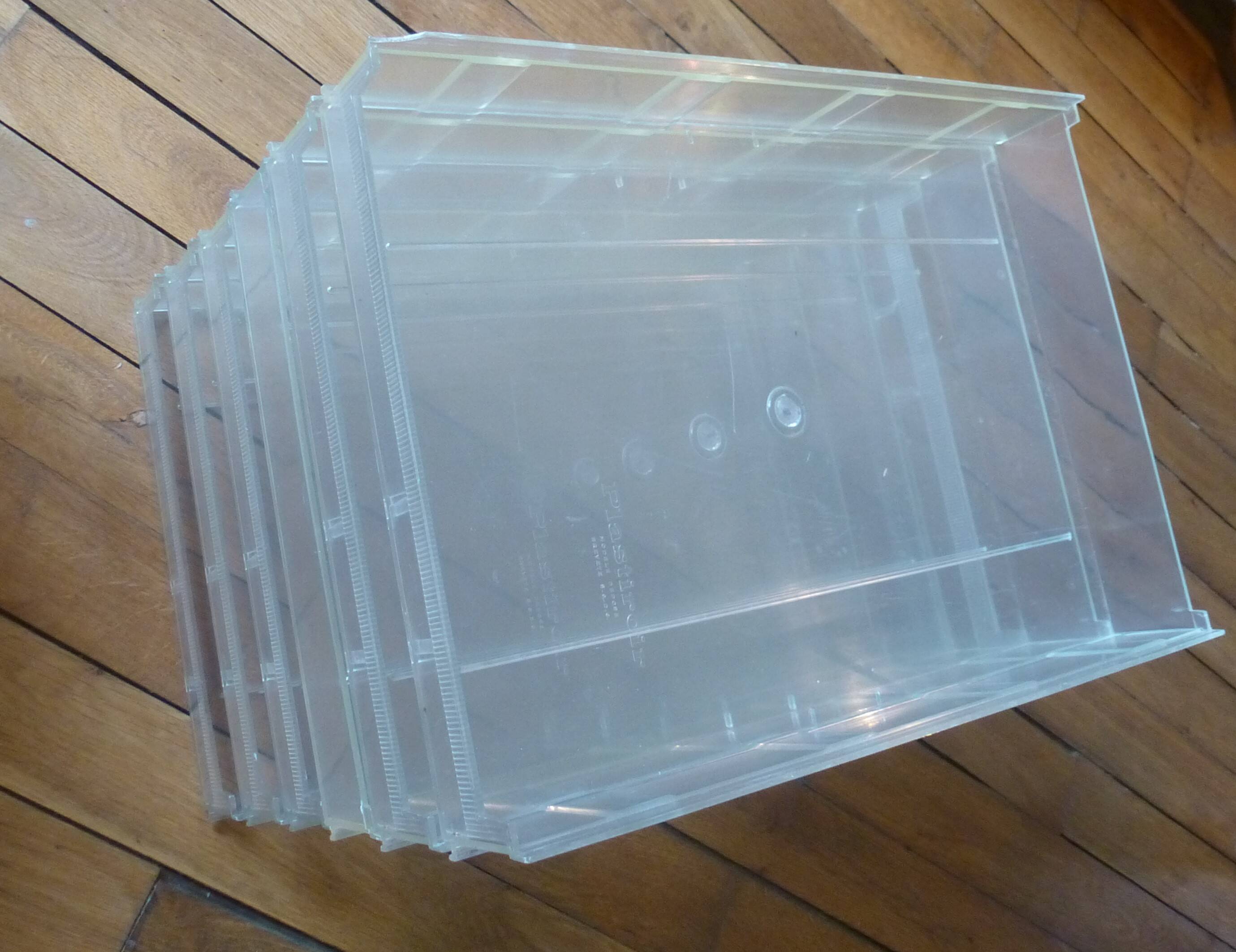 6 transparent bins / drawers "Plastiroir" vintage 1970