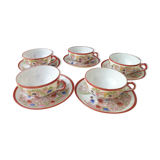 Set of 5 coffee cups or tea in Japan Porcelain
