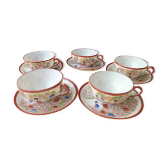 Set of 5 coffee cups or tea in Japan Porcelain