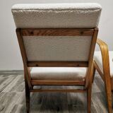 Mid-century wool boucle armchairs
