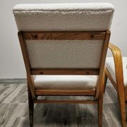 Mid-century wool boucle armchairs