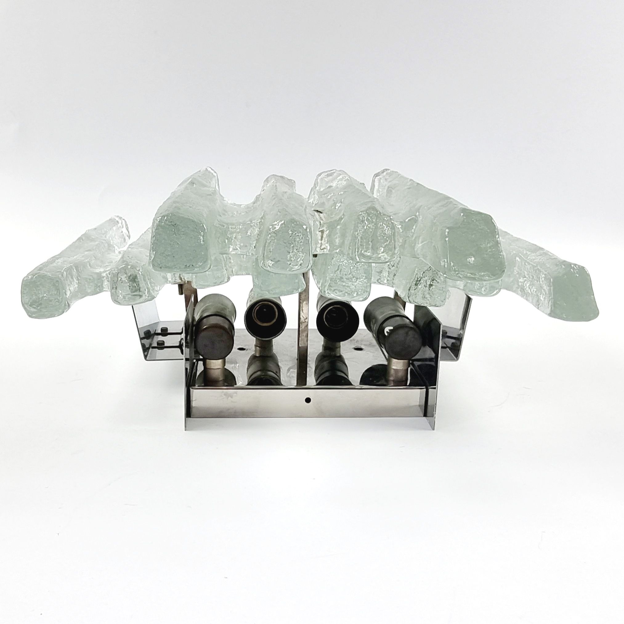 Hollywood regency ice glass sconce by J. T. Kalmar for Kalmar Franken, 1960s