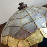 Ceiling light in mother-of-pearl and brass