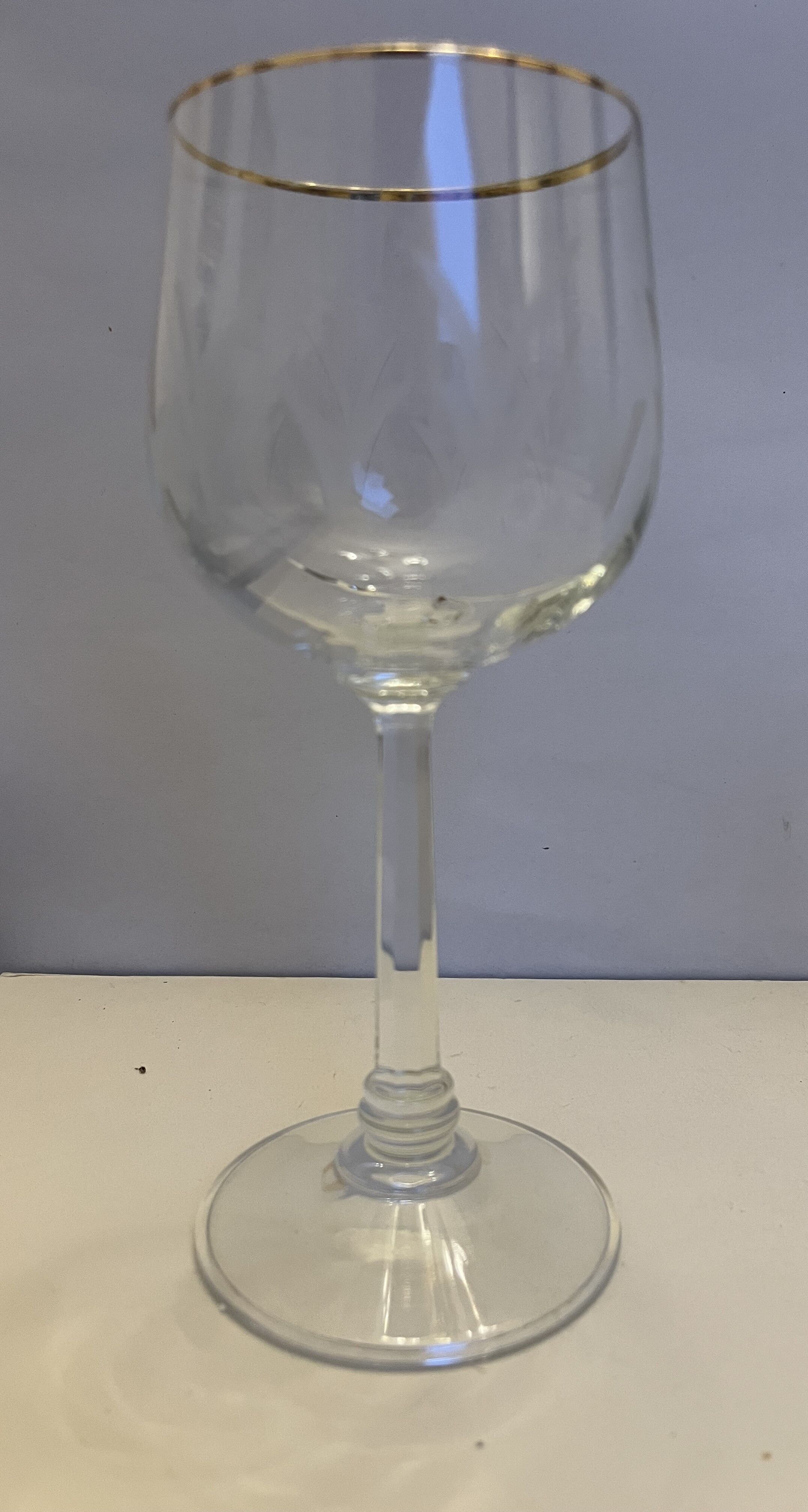5 Cut crystal wine glasses