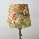 Abat-jour en tissu vintage chasse à courre