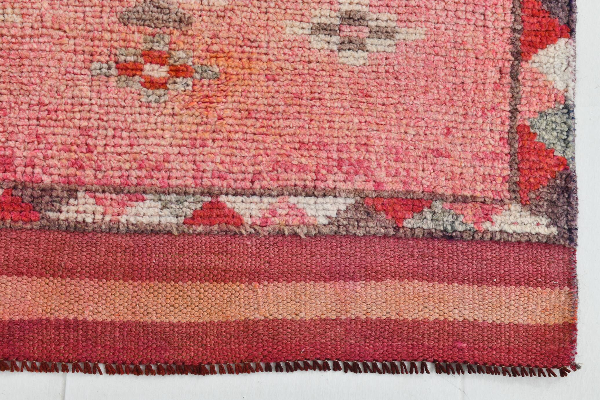 Pink & Red Oushak Runner Rug 88x306Cm SK 22815