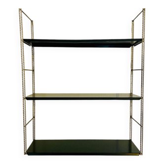 Étagère murale vintage ajustable métal noir et laiton