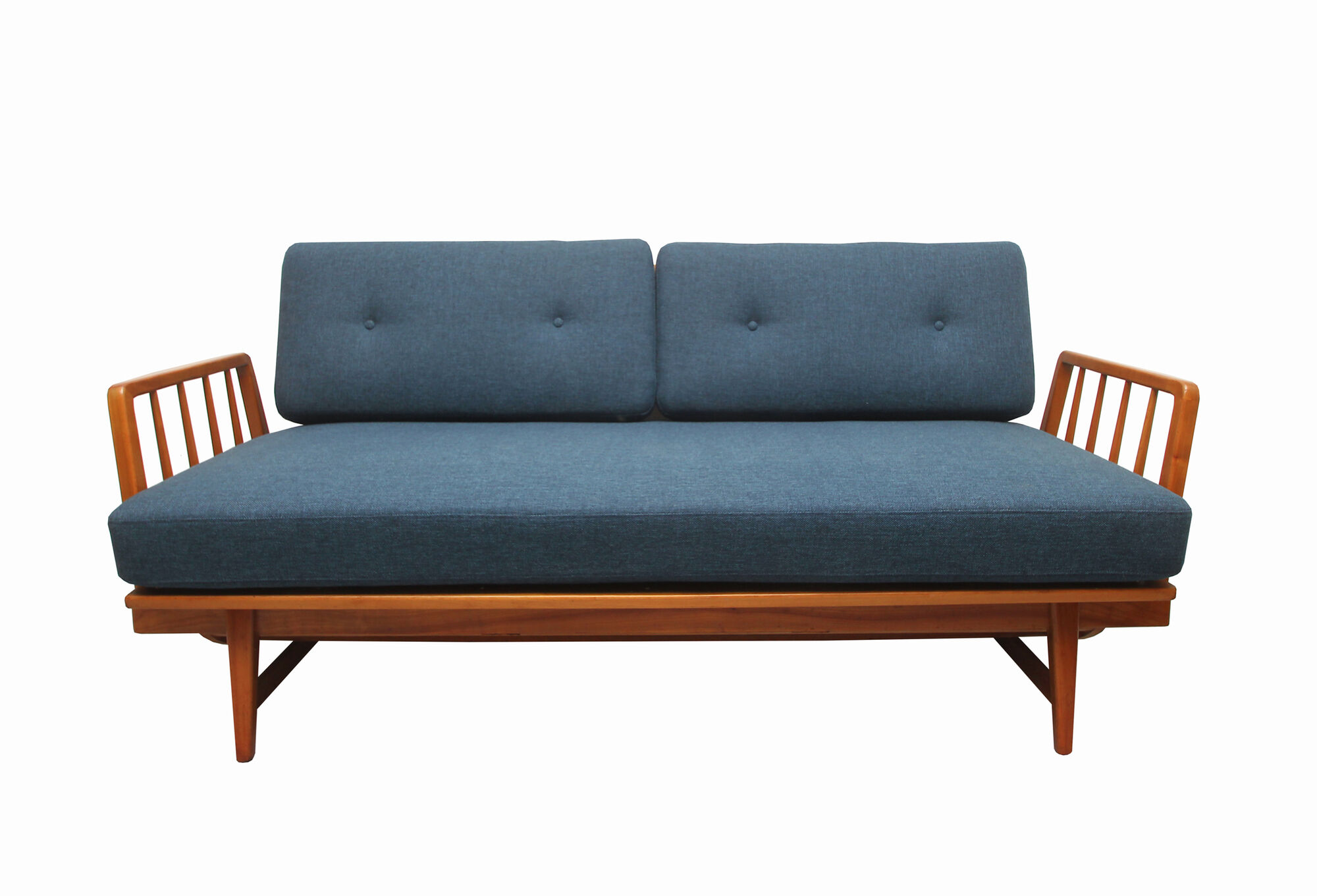 1950s daybed in cherrywood, fresh fabric, WK Furnitures