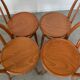 Set of 4 old curved wood bistro chairs light wood