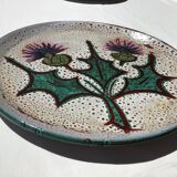 Vallauris Thistles flat plate hand decorated